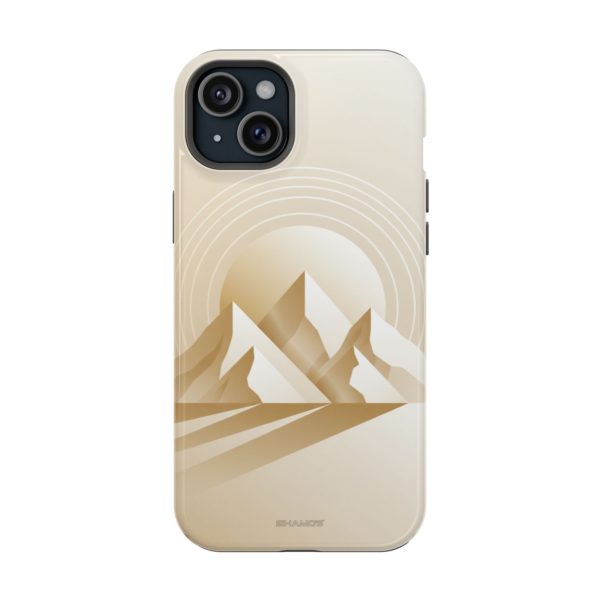 Minimalist Mountain Abstract Landscape iPhone Case with MagSafe Compatibility - iPhone 15 Plus / Glossy - Shamo's