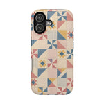 Prairie Quilt – Pastel Patchwork Pattern MagSafe Phone Case, glossy iPhone 17, rear view