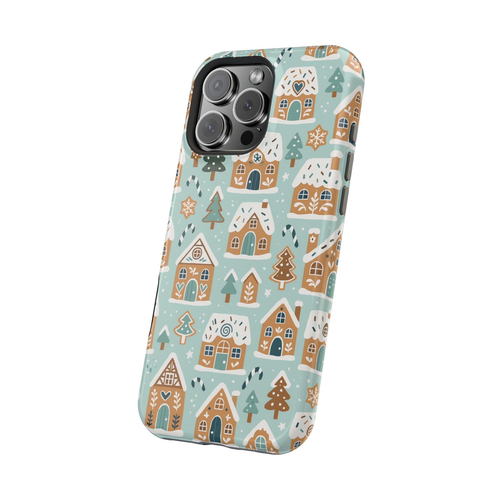 Winter Gingerbread Village Holiday Theme iPhone Case with MagSafe compatibility  Shamo's