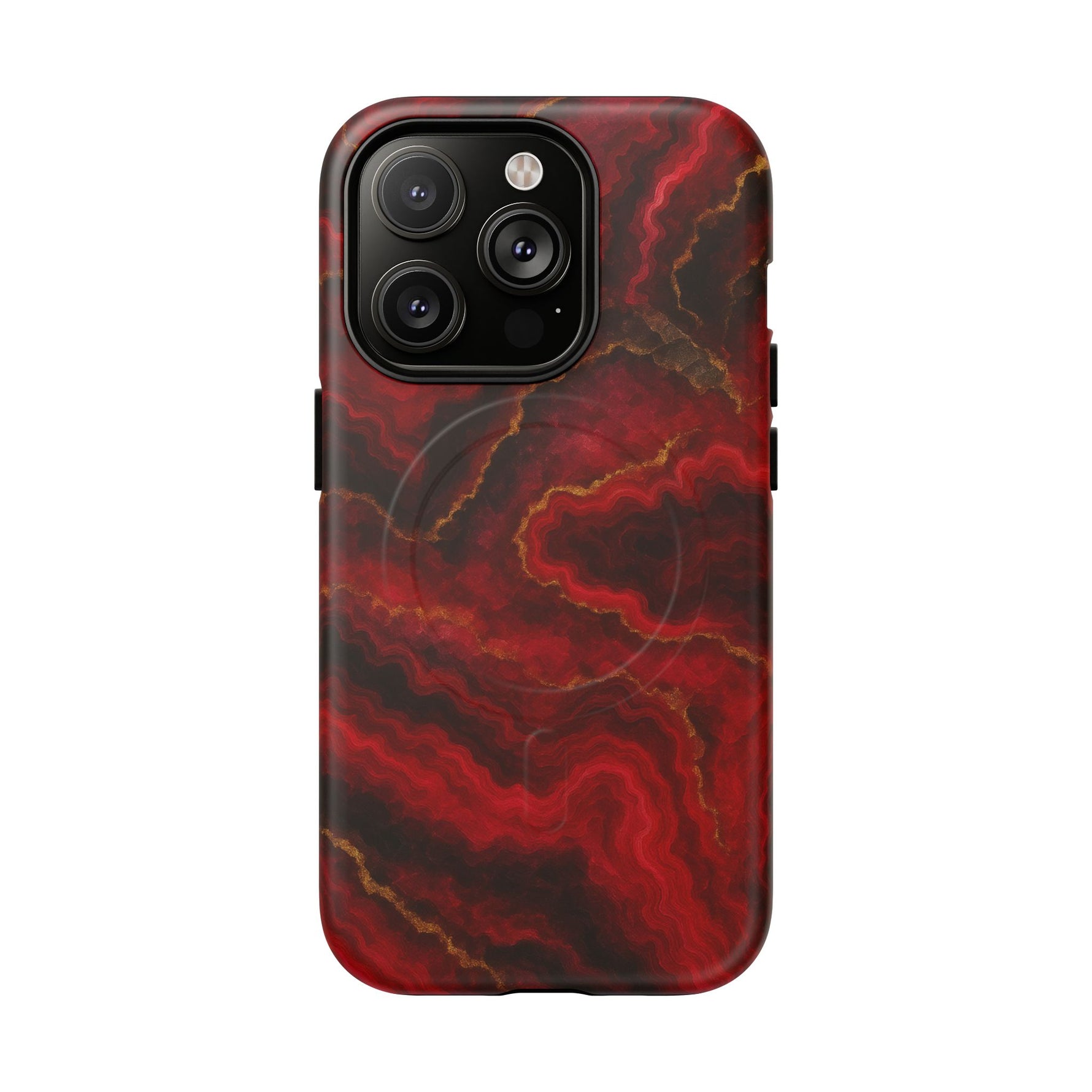 Red Marble iPhone Case with MagSafe - Shamo's