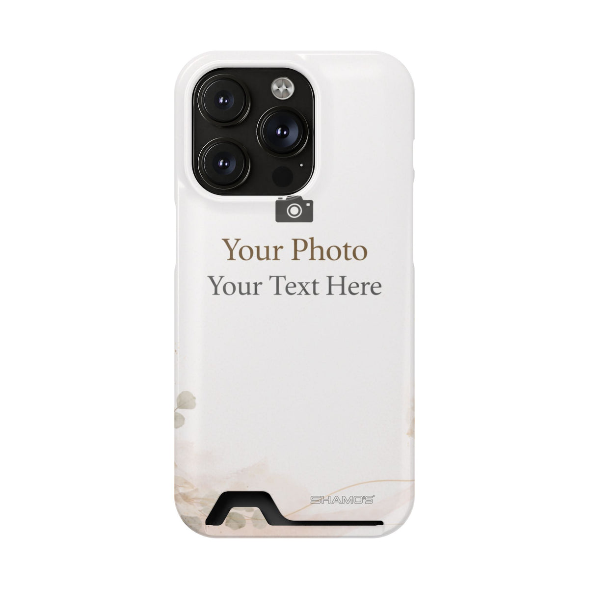Funda para teléfono personalizable con tarjetero | Añade tu propia foto y texto
