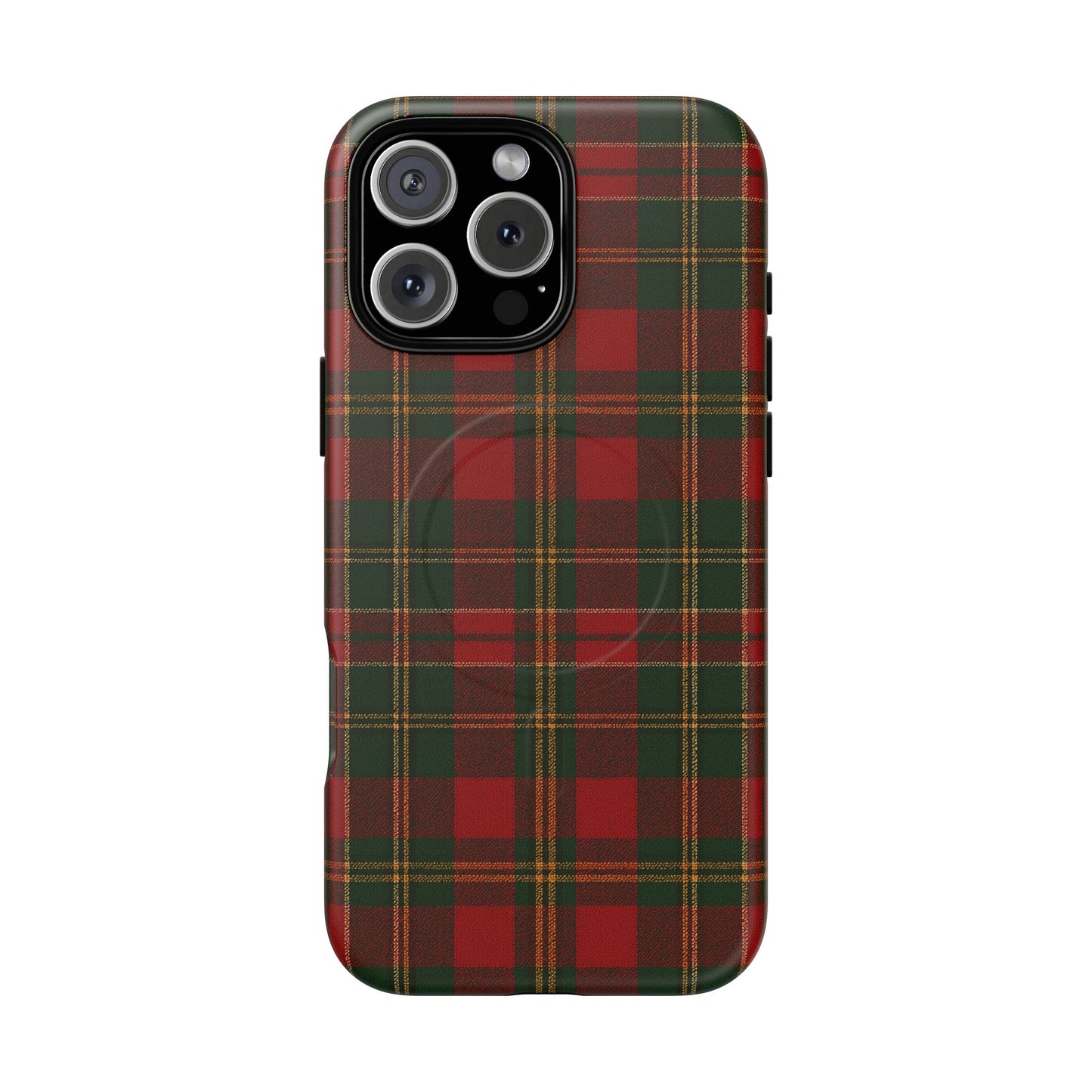 Plaid Holiday iPhone Case — Red & Green Tartan (MagSafe compatible)