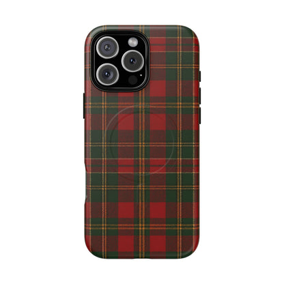 Plaid Holiday iPhone Case — Red & Green Tartan (MagSafe compatible)