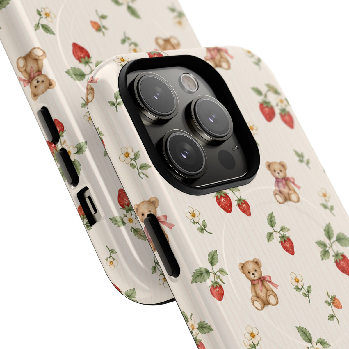 Strawberry Teddy iPhone Case with MagSafe