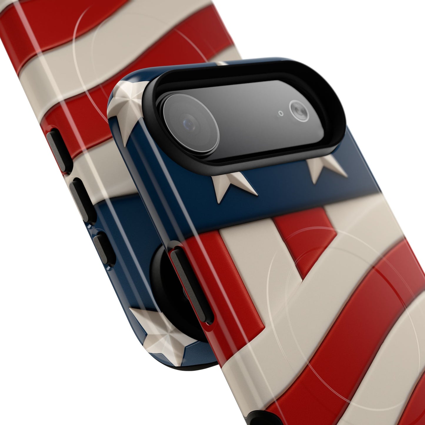 Patriotic iPhone Cases - MagSafe Tough American Flag Design