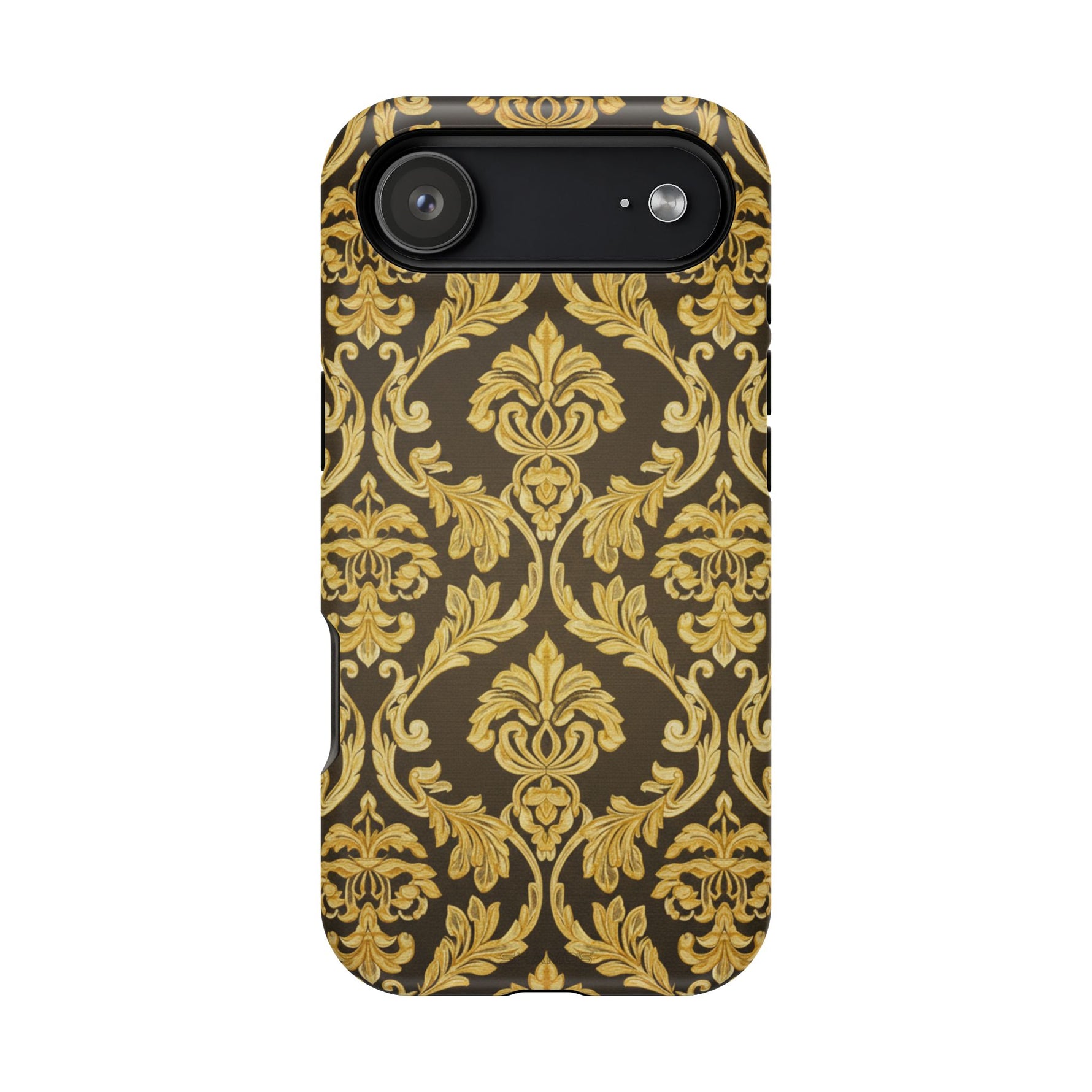 Gold Damask Magnetic Impact-Resistant iPhone Case with MagSafe Compatibility