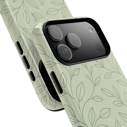 Sage Botanical Leaves Floral iPhone Case | MagSafe