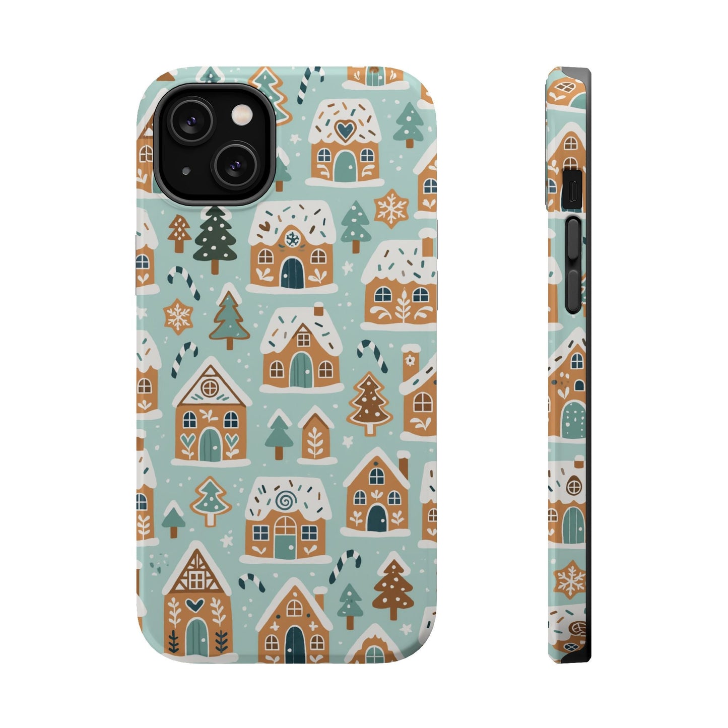 Winter Gingerbread Village Holiday Theme iPhone Case with MagSafe compatibility  Shamo's iPhone 14 Plus / Glossy