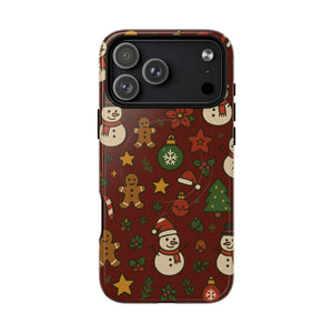 Snowman & Gingerbread Tough iPhone Case (MagSafe compatible)  Shamo's iPhone 17 Pro Max / Glossy