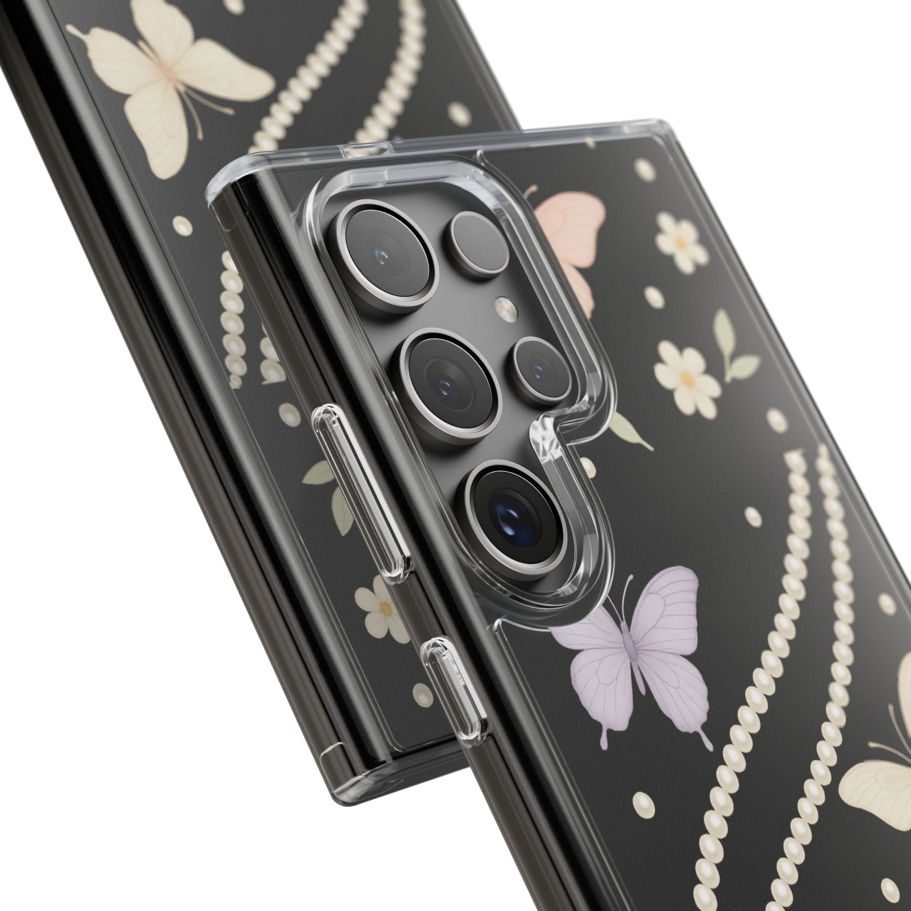 Butterfly Pearl Impact-Resistant Clear iPhone Case  Shamo's