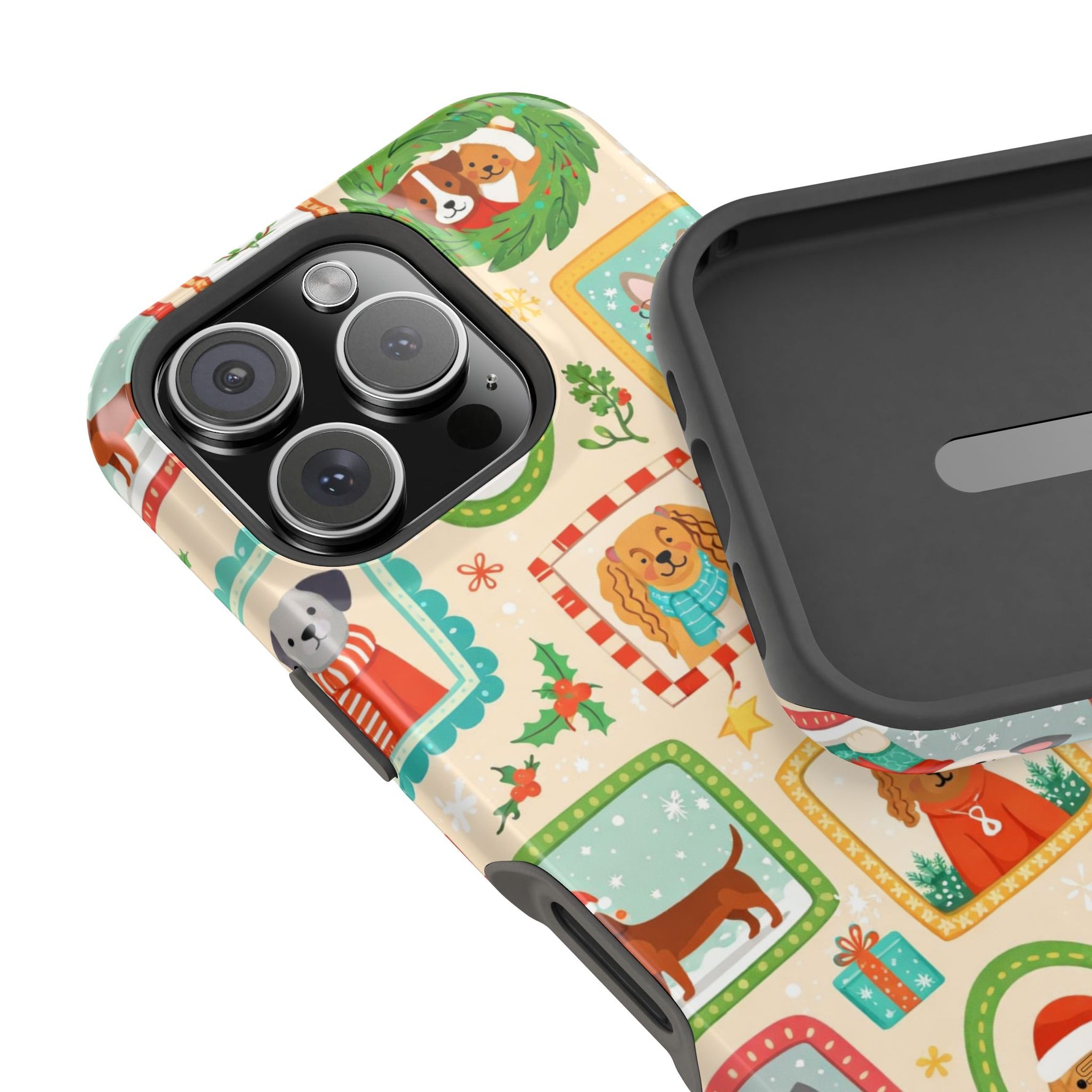 Cute Holiday Dogs MagSafe Compatible Impact-Resistant Phone Case - iPhone 17 Pro Max / Glossy - Shamo's