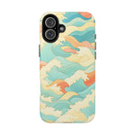 Ocean Wave Tough Phone Case — Pastel Retro Surf Pattern  Shamo's iPhone 16 Plus