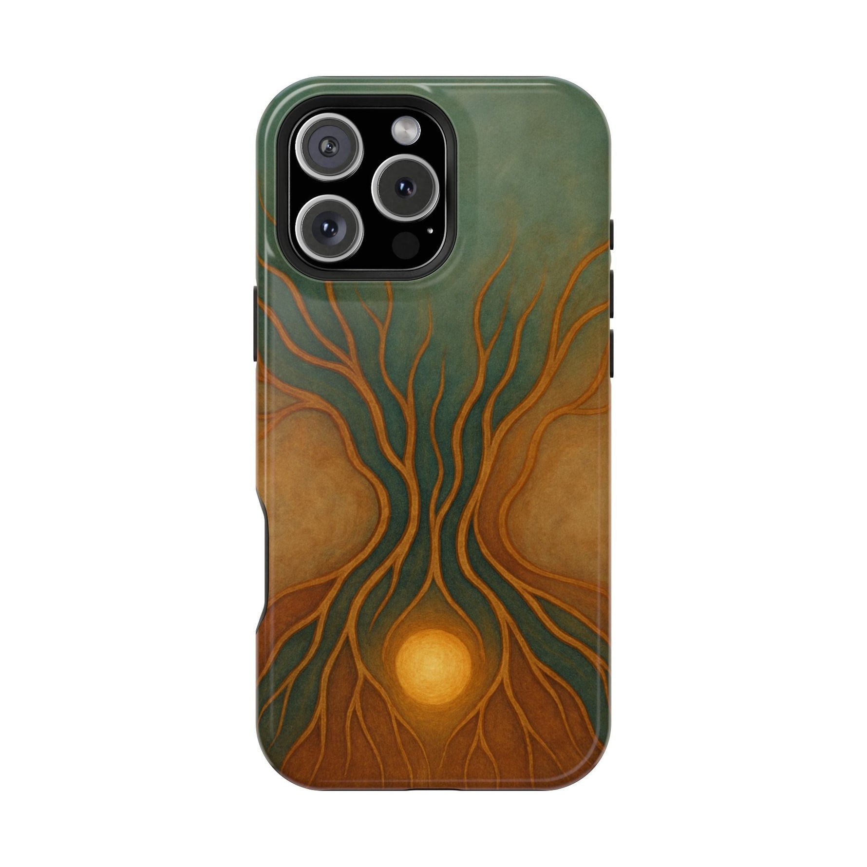 Abstract Tree of Life Design Golden Origin iPhone Case | MagSafe Compatible  Shamo's iPhone 16 Pro Max / Glossy