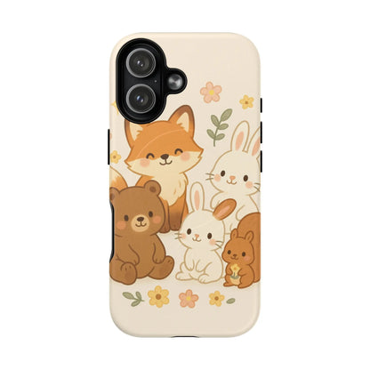 Forest Friends iPhone Case — Fox, Bear & Bunny Design. with MagSafe - Shamo's