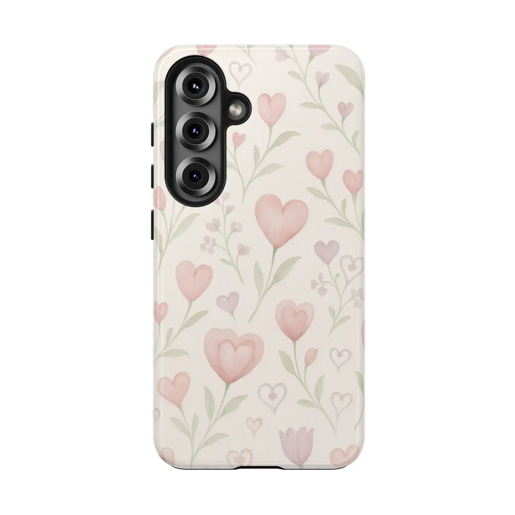 Pink Watercolor Heart Floral Pattern | Tough Impact Phone Case  Shamo's Samsung Galaxy S25