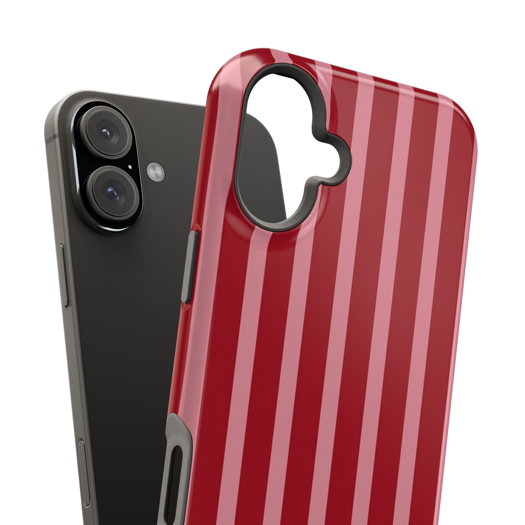 Red Burgundy  Stripes Magnetic Impact-Resistant Phone Case | MagSafe Compatible