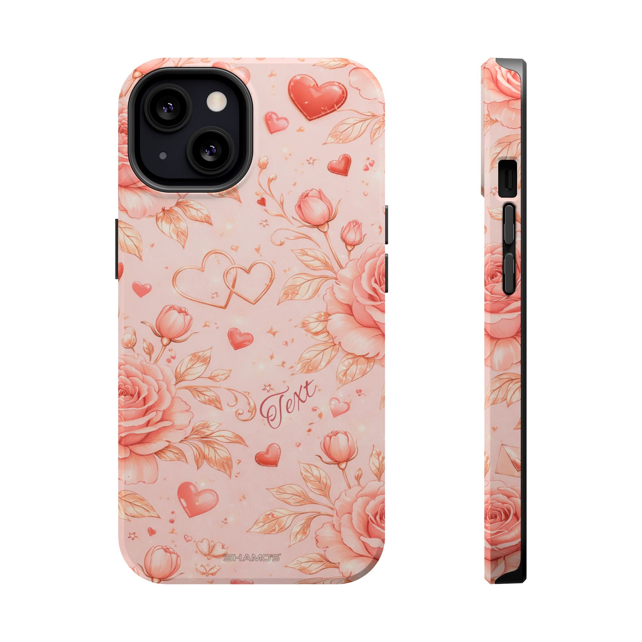 Floral Hearts Magnetic Impact-Resistant Phone Case - iPhone 13 / Glossy - Shamo's
