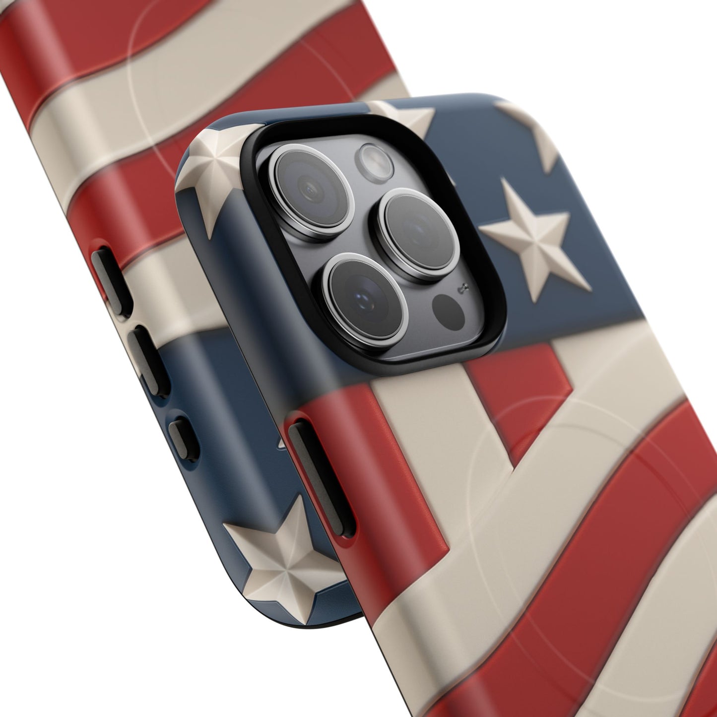 Patriotic iPhone Cases - MagSafe Tough American Flag Design