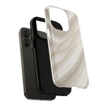 White Silk Gold Luxury iPhone Case with MagSafe  Shamo's