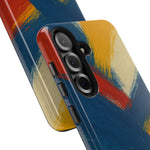 Abstract Brushstroke Tough Phone Case — Colorful Red, Blue & Yellow Protective Cover  Shamo's