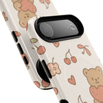 Teddy Berry Cozy Strawberry Pattern iPhone Case with MagSafe