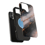 Marbled Black & Rose Gold Magnetic MagSafe Compatible Phone Case — Impact-Resistant