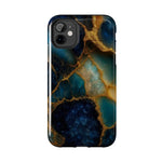 Blue Gold Agate Tough Phone Case Marble Stone Design  Shamo's