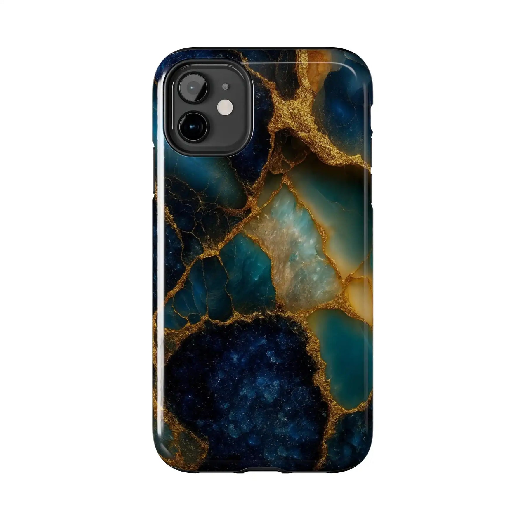 Blue Gold Agate Tough Phone Case Marble Stone Design  Shamo's