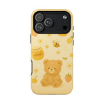 Cute Honey Teddy Bear iPhone Case — Yellow Bee & Honey Pot Design with MagSafe - Shamo's