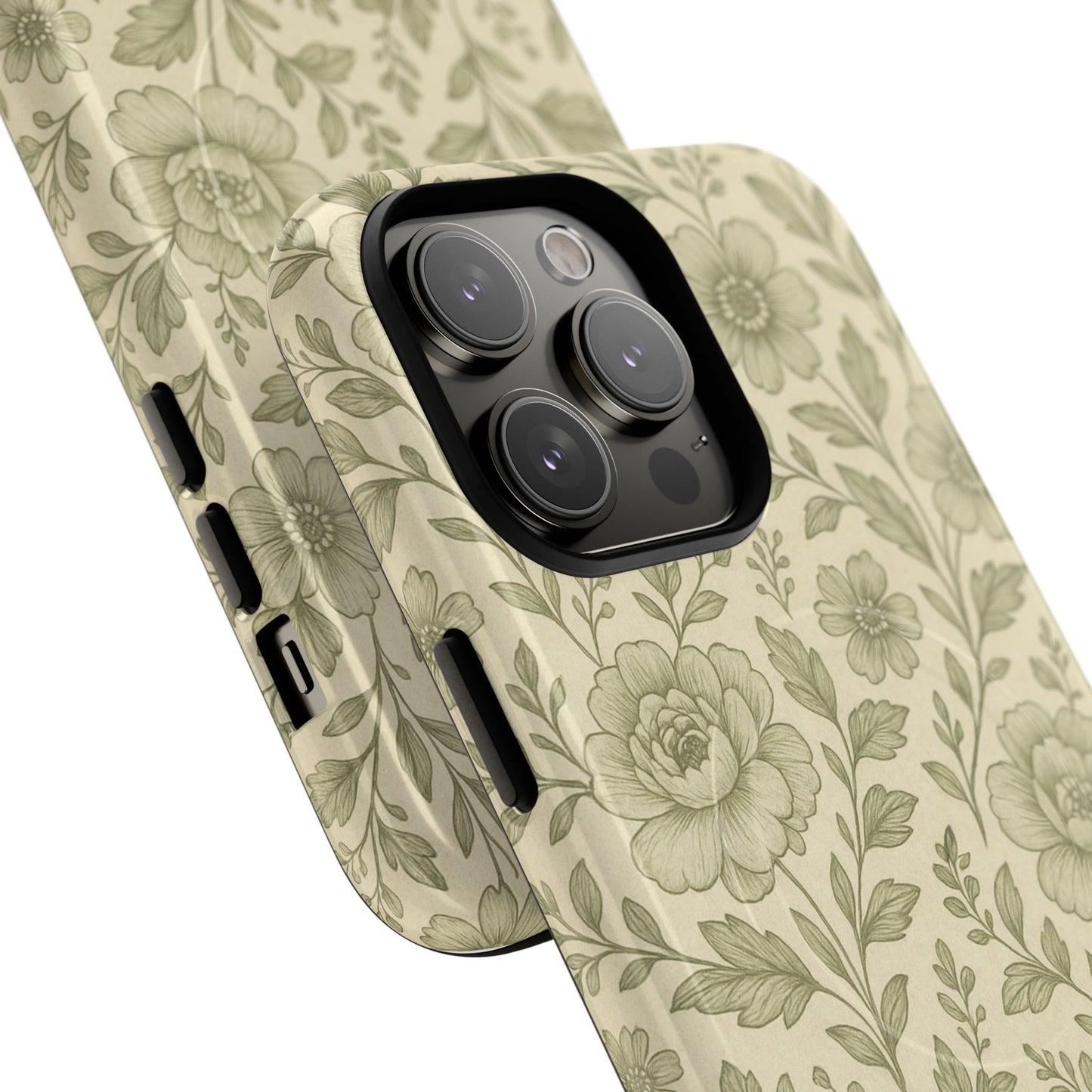 Sage Pattern Vintage Floral iPhone Case | Compatible with MagSafe
