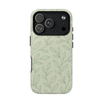 Sage Botanical Leaves Floral iPhone Case | MagSafe - Shamo's