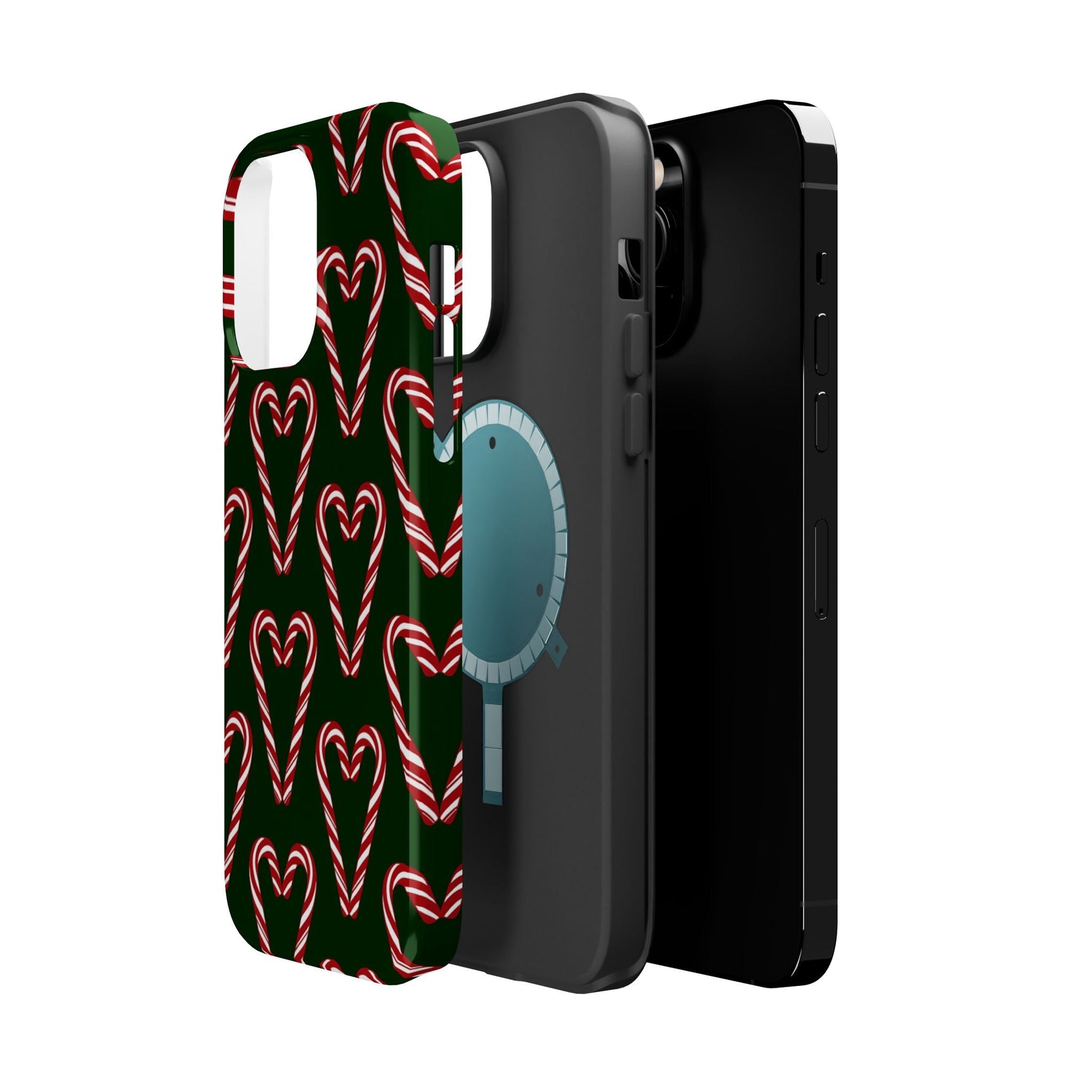 Candy Cane Heart MagSafe Impact-Resistant iPhone Case  Shamo's