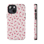 Pink Rose Pattern Tough Phone Case — Impact-Resistant Protective Cover
