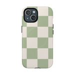 Sage Checkerboard Tough iPhone Case - Compatible with MagSafe - Shamo's