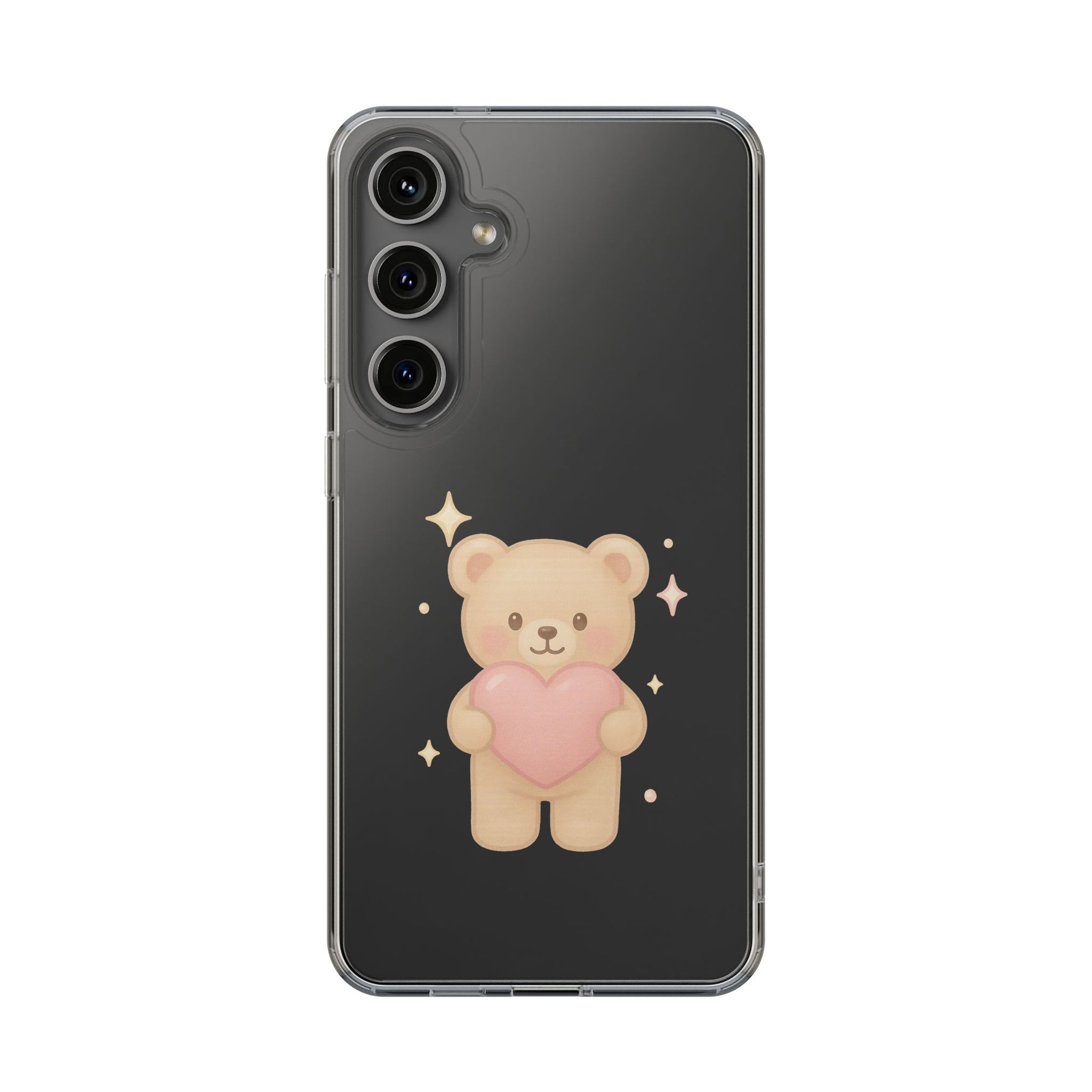 Romantic Teddy Bear Impact-Resistant iPhone Case with Heart Design - Shamo's