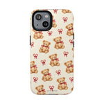 Coque iPhone Ourson des fêtes et sucres d’orge en forme de cœur avec MagSafe