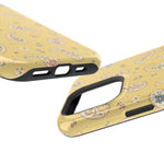 Honey Paisley MagSafe Phone Case, glossy square triple-camera Pro model, port openings and edge details