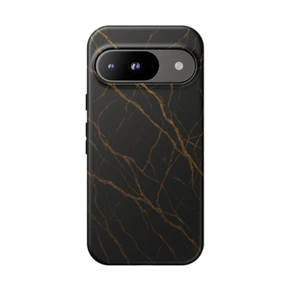 Black Marble Tough iPhone Case