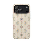 Desert Diamonds – Pastel Geometric Pattern MagSafe Phone Case, glossy iPhone 17 Pro Max, rear view