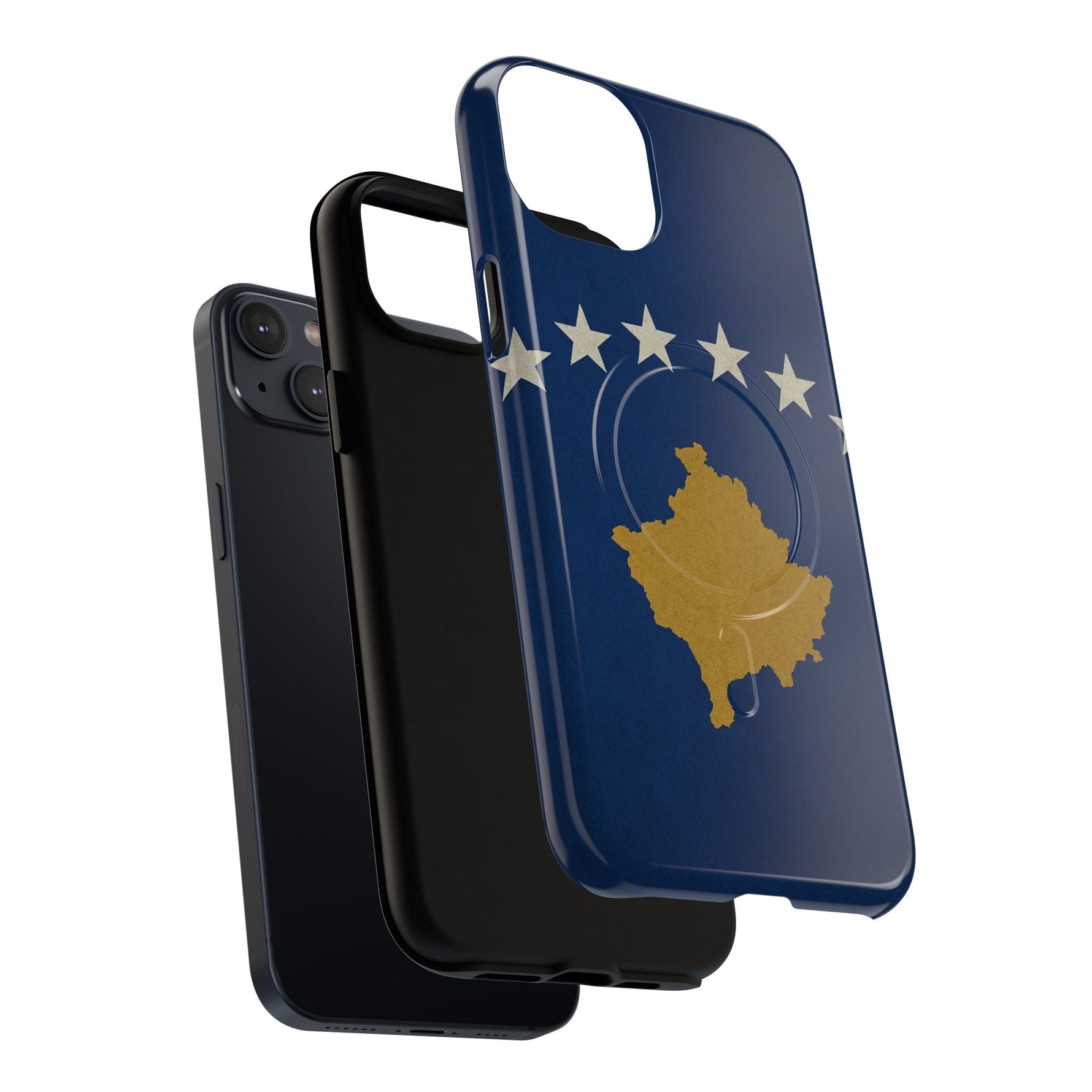 Kosovo Flag Tough iPhone Case — Navy Blue Stars & Gold Map (MagSafe compatible)  Shamo's