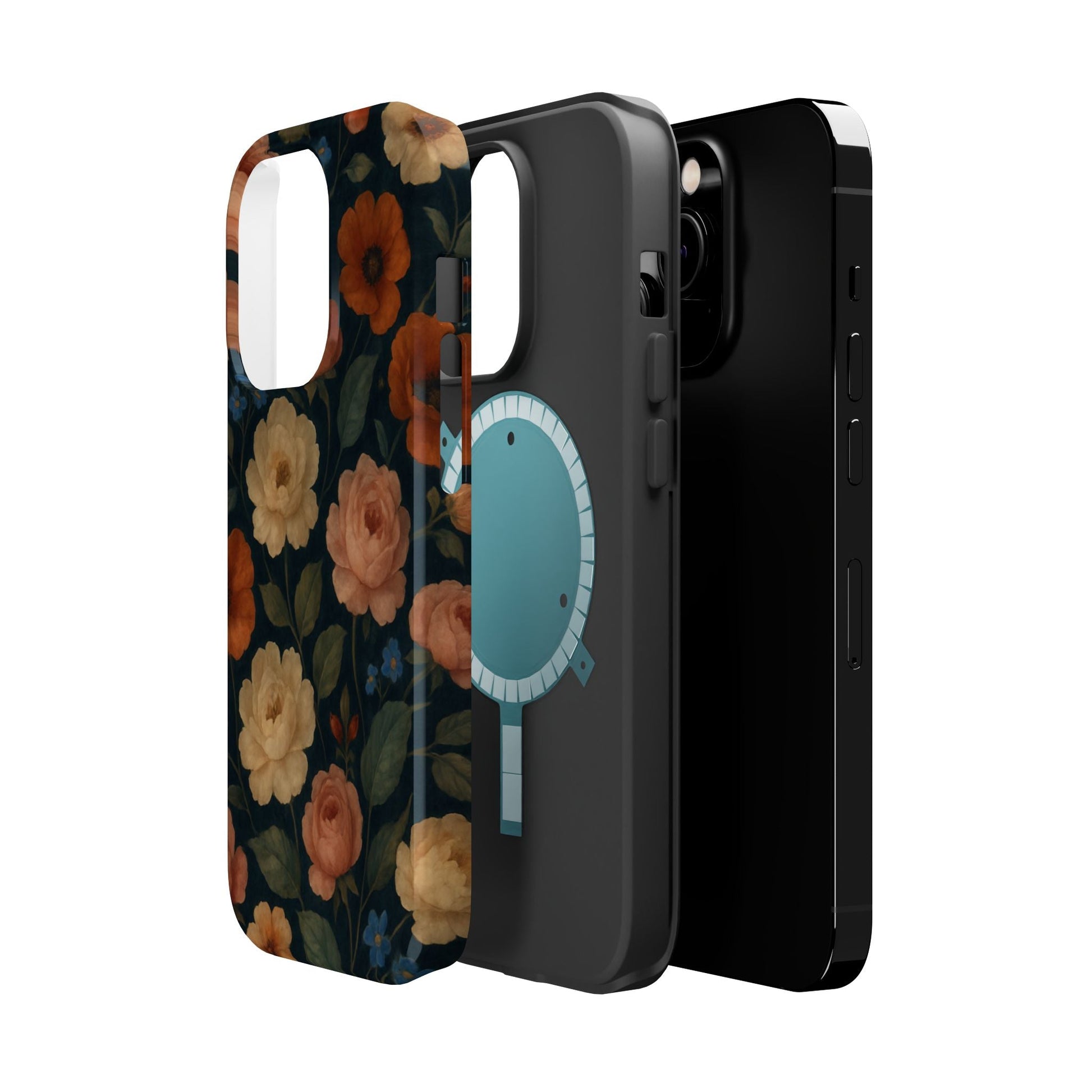 Floral Vintage Rose Magnetic Impact iPhone Case with MagSafe  Shamo's