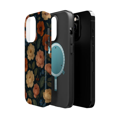 Floral Vintage Rose Magnetic Impact iPhone Case with MagSafe  Shamo's