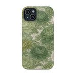 Green Succulent Floral Magnetic Impact-Resistant iPhone Case, MagSafe Compatible - iPhone 15 Plus / Glossy - Shamo's