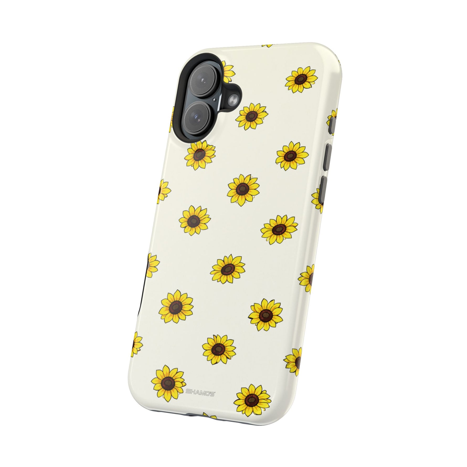 Sunflower Pattern Magnetic Impact-Resistant iPhone Case MagSafe Compatible