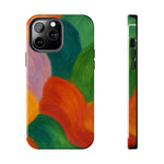 Abstract Color Wave Tough Phone Case — Bold Orange & Green Protective Phone Cover  Shamo's iPhone 13 Pro Max