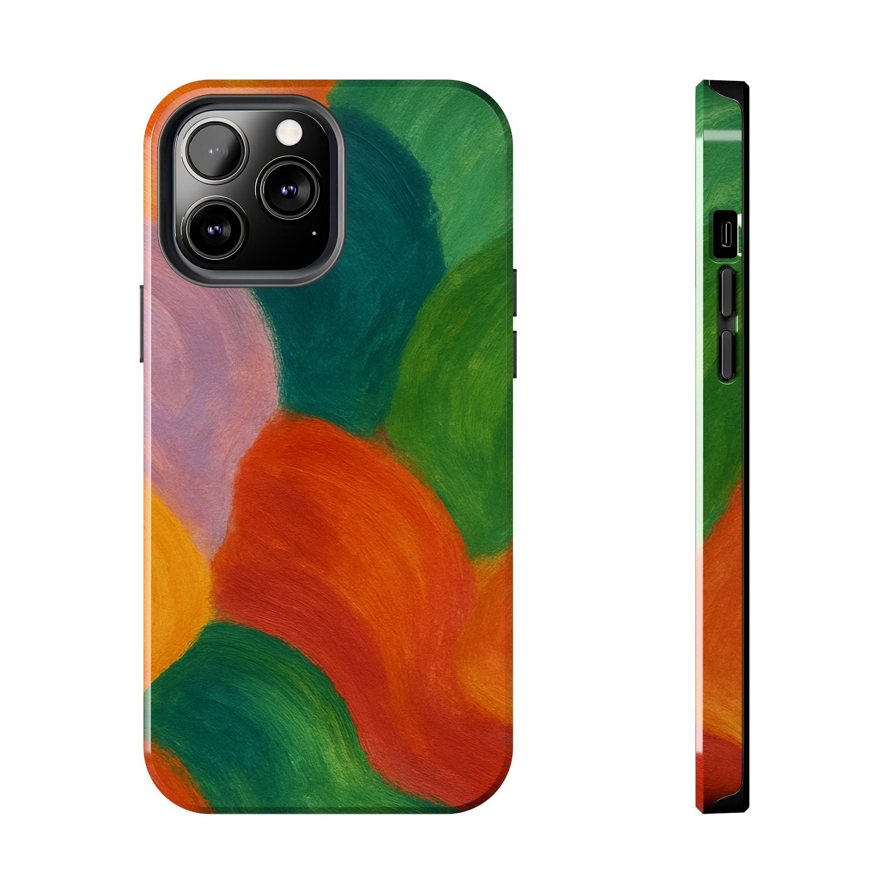 Abstract Color Wave Tough Phone Case — Bold Orange & Green Protective Phone Cover  Shamo's iPhone 13 Pro Max