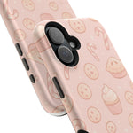 Pink Holiday Sweets Pattern (Cupcake, Pie, Candy Cane) iPhone Case with MagSafe  Shamo's