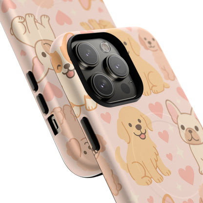 Puppies & Hearts iPhone Case compatible with MagSafe