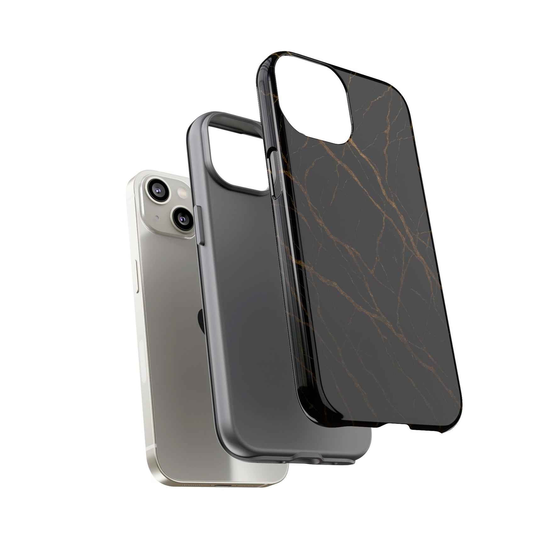Black Marble Tough iPhone Case  Shamo's