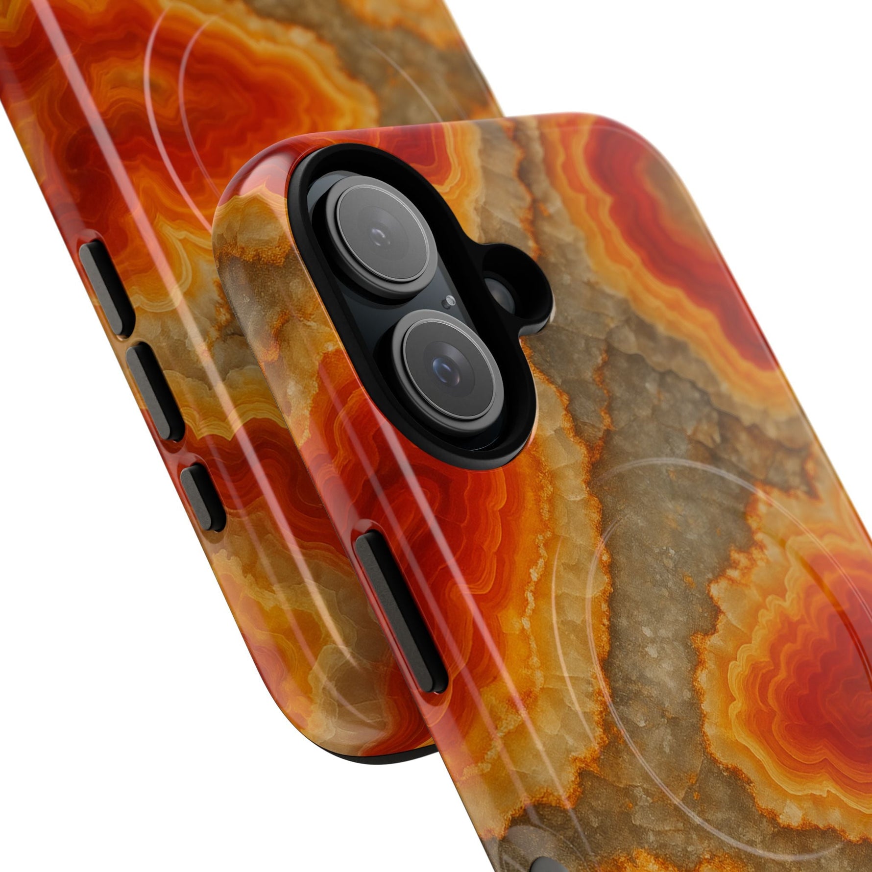 Agate Glow Marble iPhone Case Orange Geode Stone Design with MagSafe  Shamo's